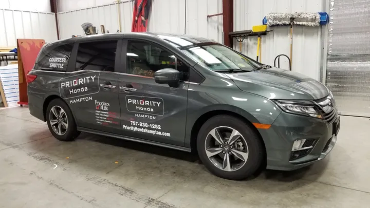 Priority Honda Hampton courtesy shuttle wrap