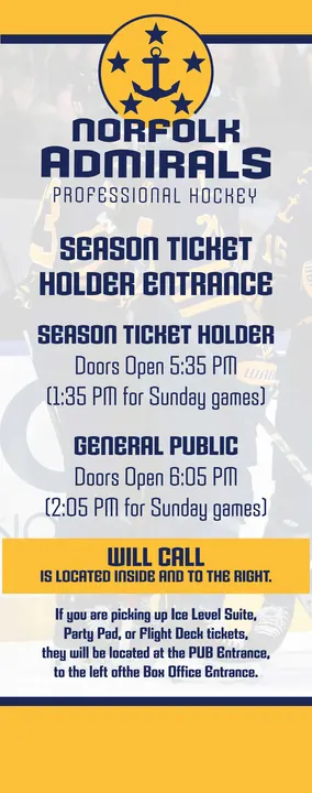 Season ticket holder entrance retractable banner