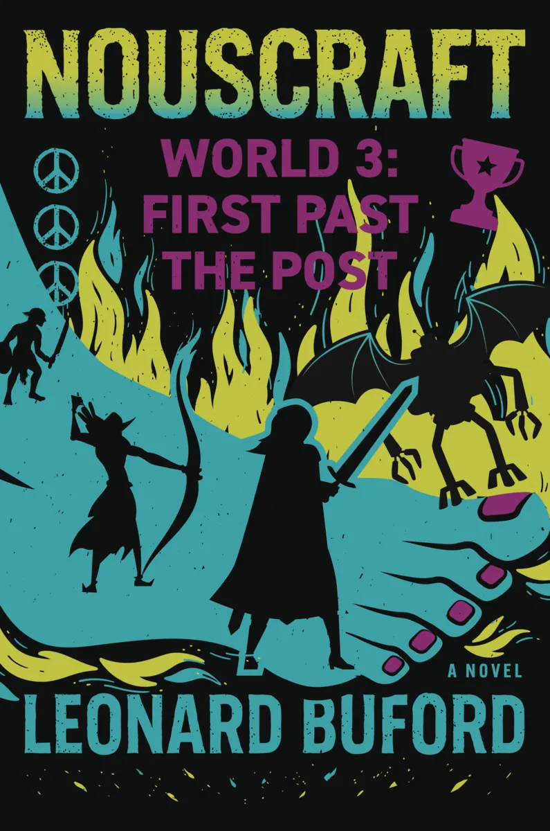 Flat vector rough for World 3 in teal, yellow and magenta
